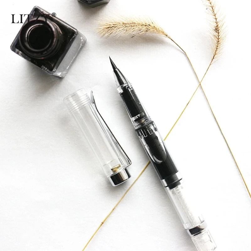 

Fountain Style Transparent Brush Pen Refillable Ink Watercolor Pen For Kids Painting Calligraphy Drawing Art Stationery