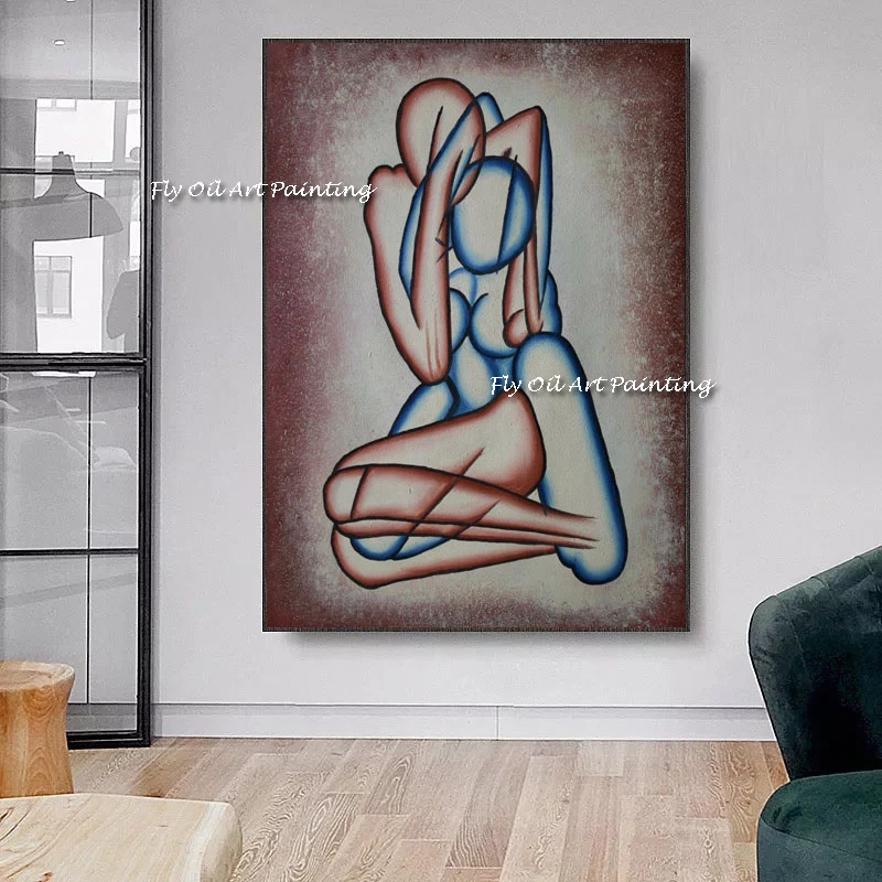 

Abstract 100% Handmade Woman Simple Naked Oil Painting Artworks For Living Room Home Decor Pictures Canvas Paintings Wall Poster