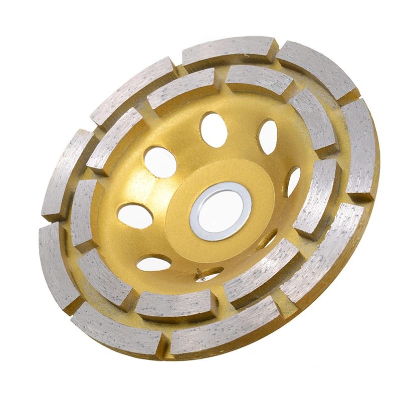 1pc 115mm Diamond Coating Concrete Grinder Disc Double Row Diamond Bowl Cup Grinding Wheel Disc Granite Stone Ceramics Tools