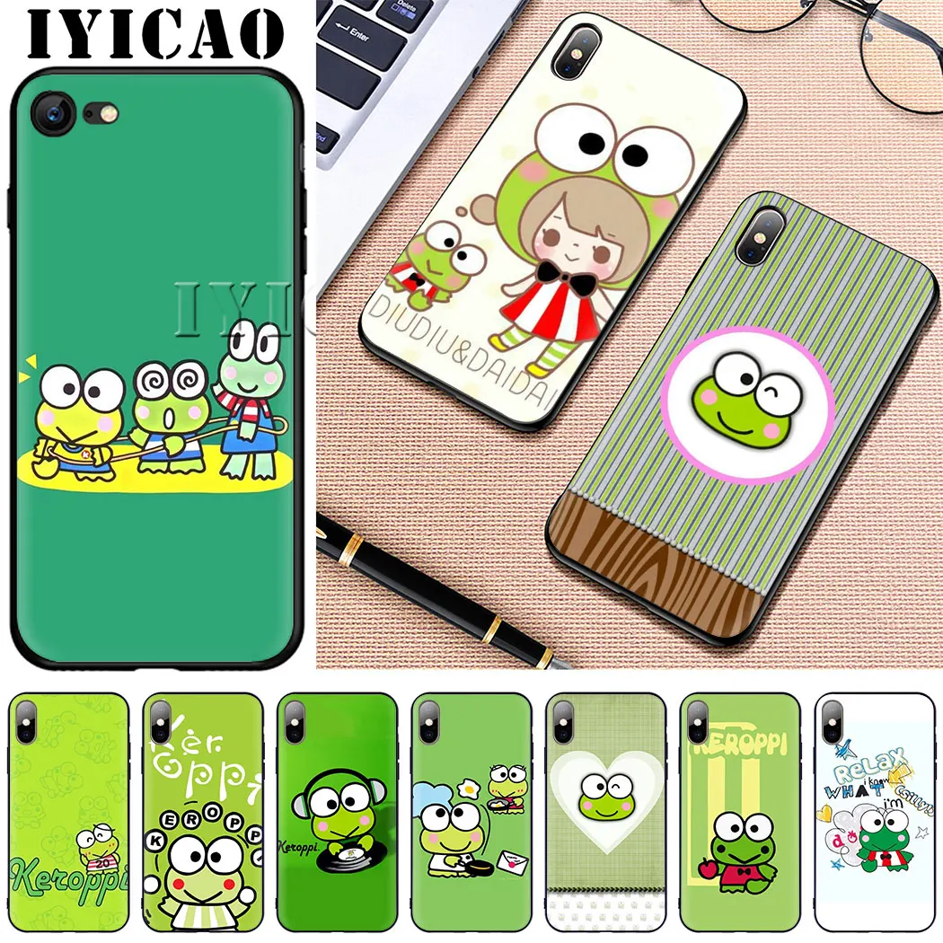 IYICAO Милая мультяшная лягушка keroppi smile Мягкий силиконовый чехол для iPhone 10 8 7 6 6S Plus 5