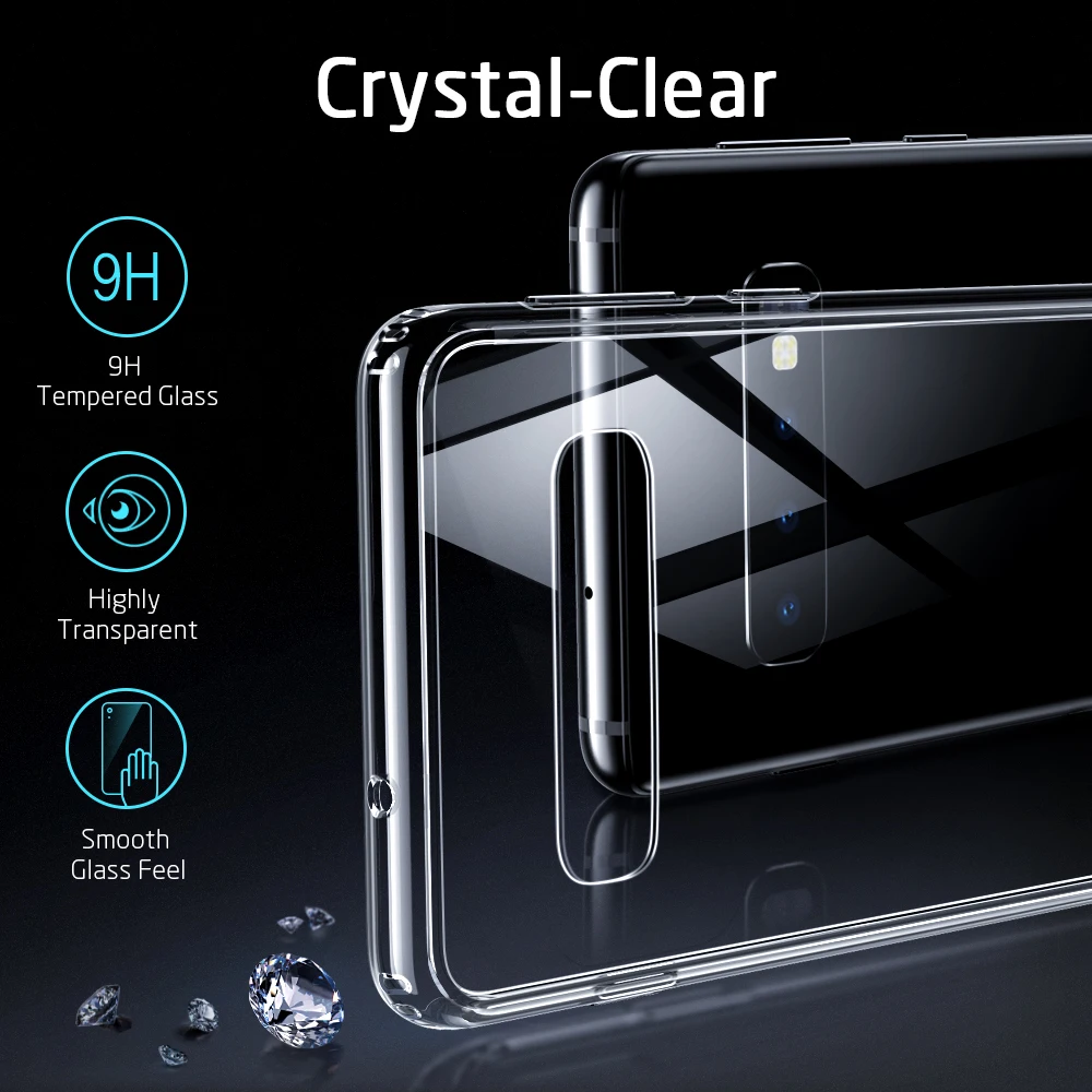 Чехол ESR из закаленного стекла для Samsung Galaxy S10 Plus Роскошный Жесткий чехол + ТПУ