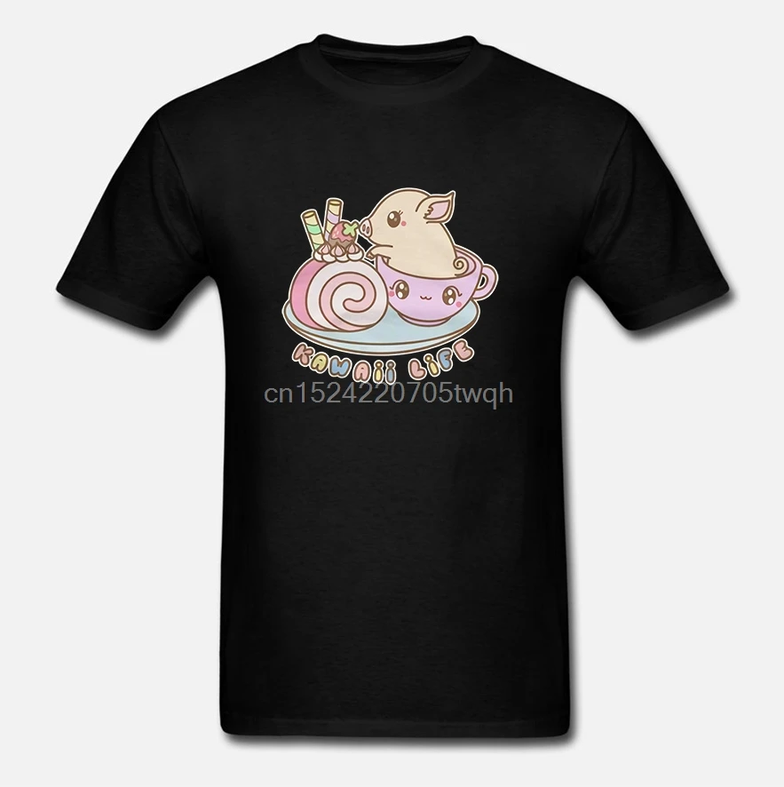 Kawaii чайная чашка мини свинка печенье Фея Кей декора футболка с коротким рукавом