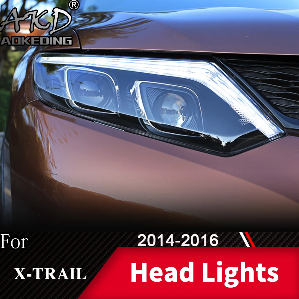 Головной фонарь для автомобиля Nissan X-trail- Rouge головной светильник s противотуманный светильник s дневной ходовой светильник DRL H7 светодиодный Биксеноновая лампа автомобильные аксессуары