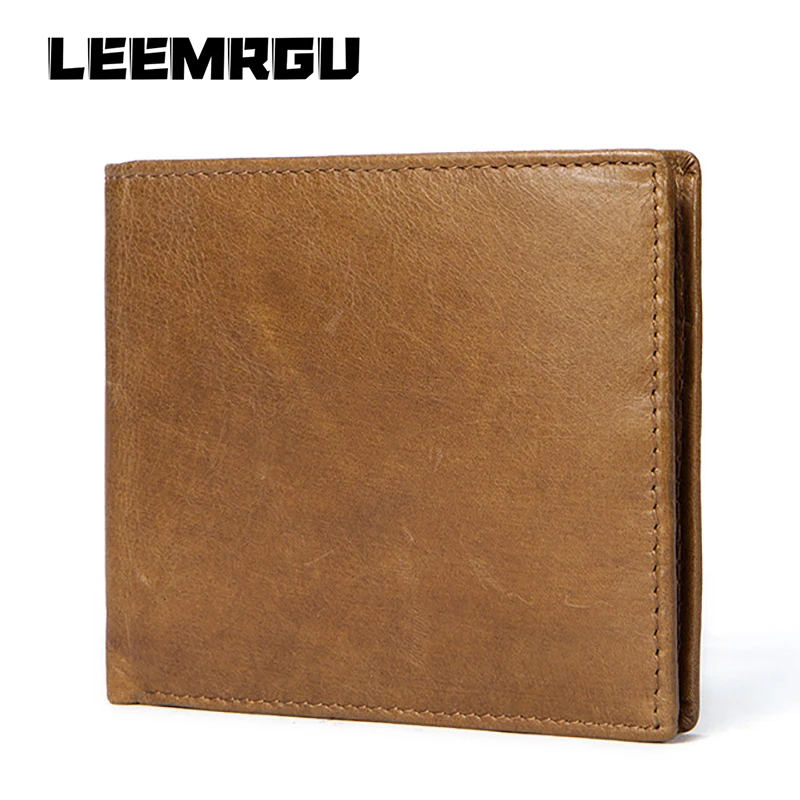 

New Retro Men Short Wallet 100% Leather Hand Leather Leather Multifunction Fashion Wallet Coin Pocket Photo Card Pack