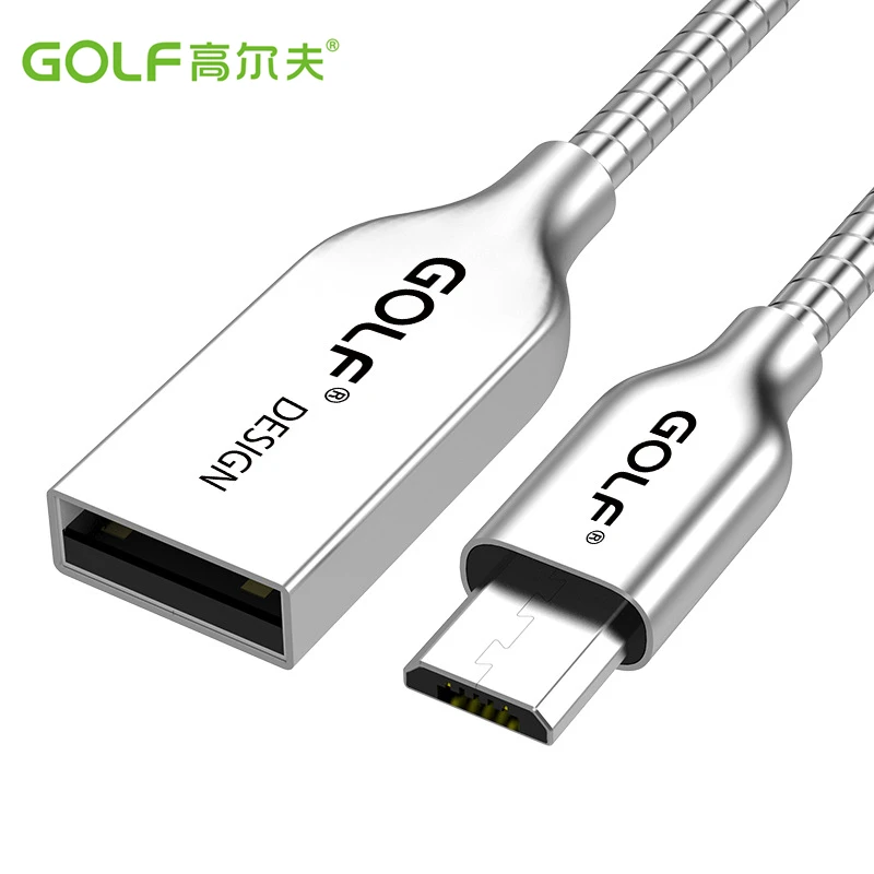 Кабель Micro USB GOLF 1 м из цинкового сплава для зарядки и синхронизации данных Samsung S6 S7