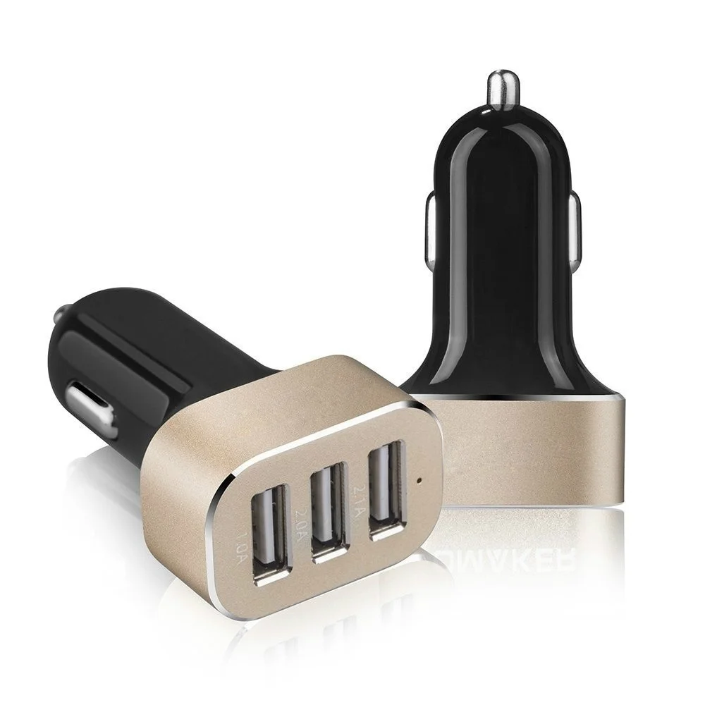 3 USB 26W 5.1A алюминиевая панель компактный дизайн USB Автомобильное зарядное устройство-беспроблемная Замена для iPhone Nexus huawei samsung и многое другое