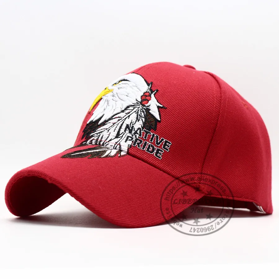 LIBERWOOD Eagle Feather Native Pride Baseball Caps men Hats Embroidered  eagle with USA gold olive visor cap summer golf hat