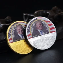

2020 U.S. Presidential Trump Election Gold Duoble Color Commemorative Coin Challenge Coin Coins Collectibles #2