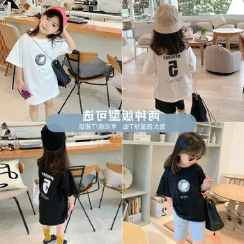 

Baby Girl's T-shirt Letter Starry Long Shirt Dress 2020 Summer New Children's Clothing