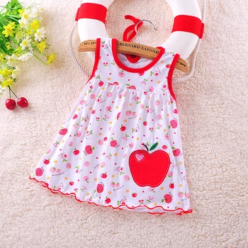 

5pcs/set Infant Toddler Sleeveless Dress Cotton Baby Girl Cute Summer Dress Casual Cartoon
