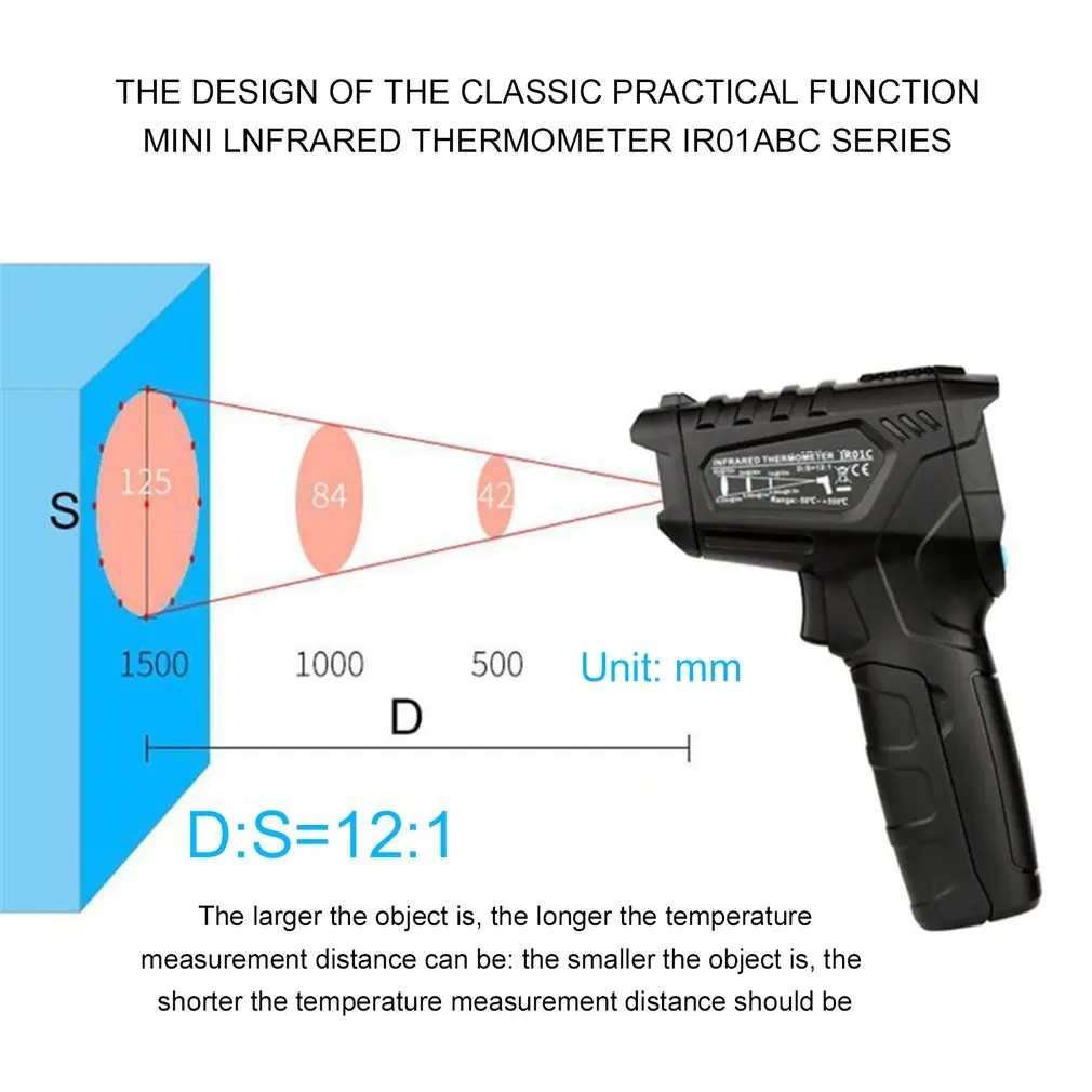 IR01 цифровой термометр измеритель влажности инфракрасный термометр гигрометр Измеритель температуры пирометр Бесконтактный ИК инфракрасный пистолет