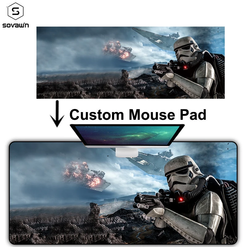Sovawin Custom Mouse Pad 90x40cm DIY Mousepad Gamer Large XL Keyboard Mouse Mat Rubber Non-slip Loc