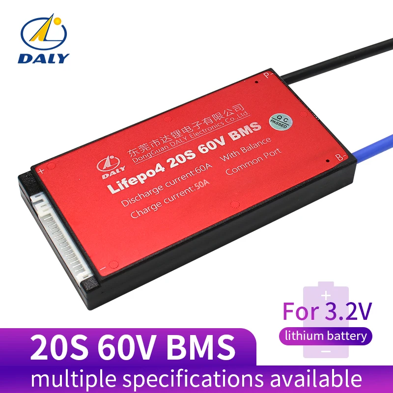 Najtaniej Daly 20S BMS 60V LiFePO4 System zarządzania akumulatorem BMS 30A 40A 50A 60A z niskim prądem dla baterii litowej