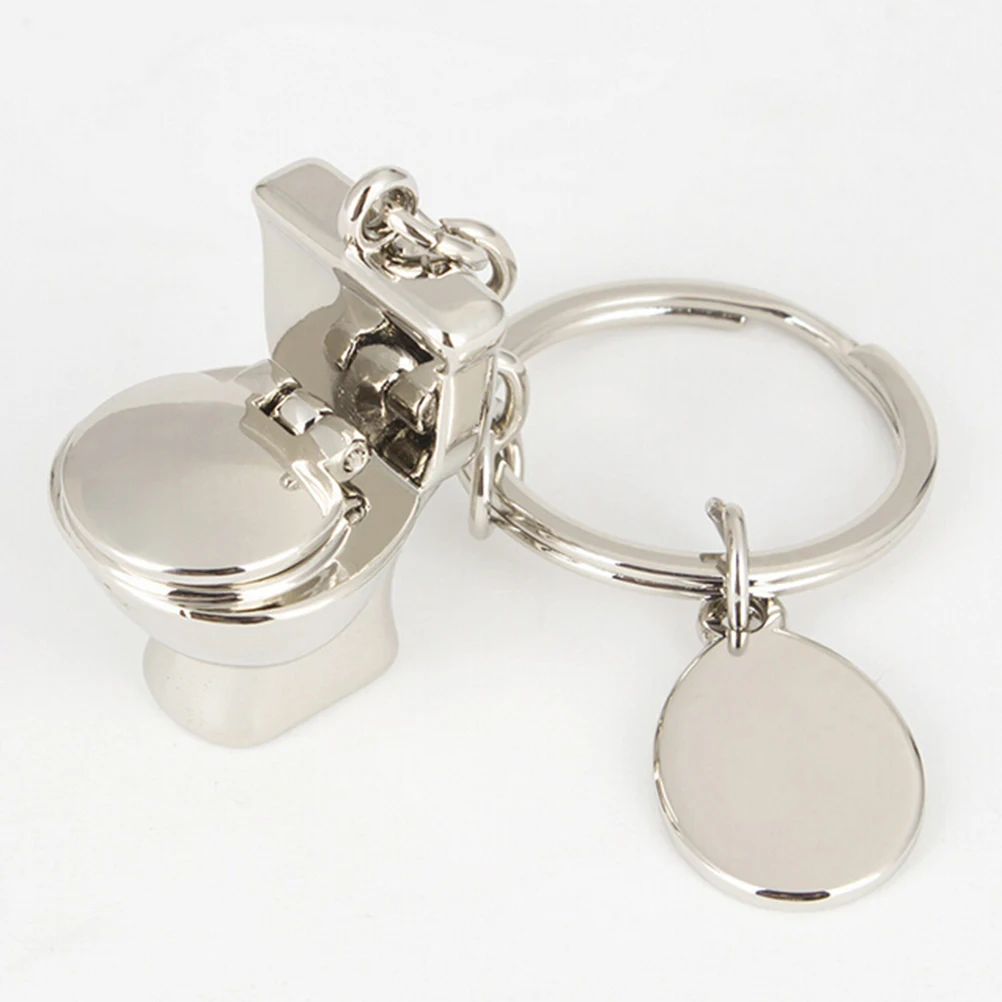 Cute Mini Toilet Forever Keychain Metal Key Chain Keyring Keyfob