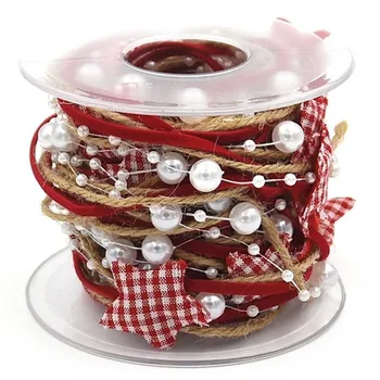 

3CM Merry Christmas Decoration DIY Star Beads Chain For Christmas Tree Ribbons Xmas Home Ornaments Wedding Party Decor Supplies