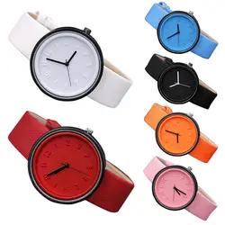 Reloj analógico de cuarzo para hombre y mujer, pulsera con números arábigos, de Color sólido, regalo para pareja
