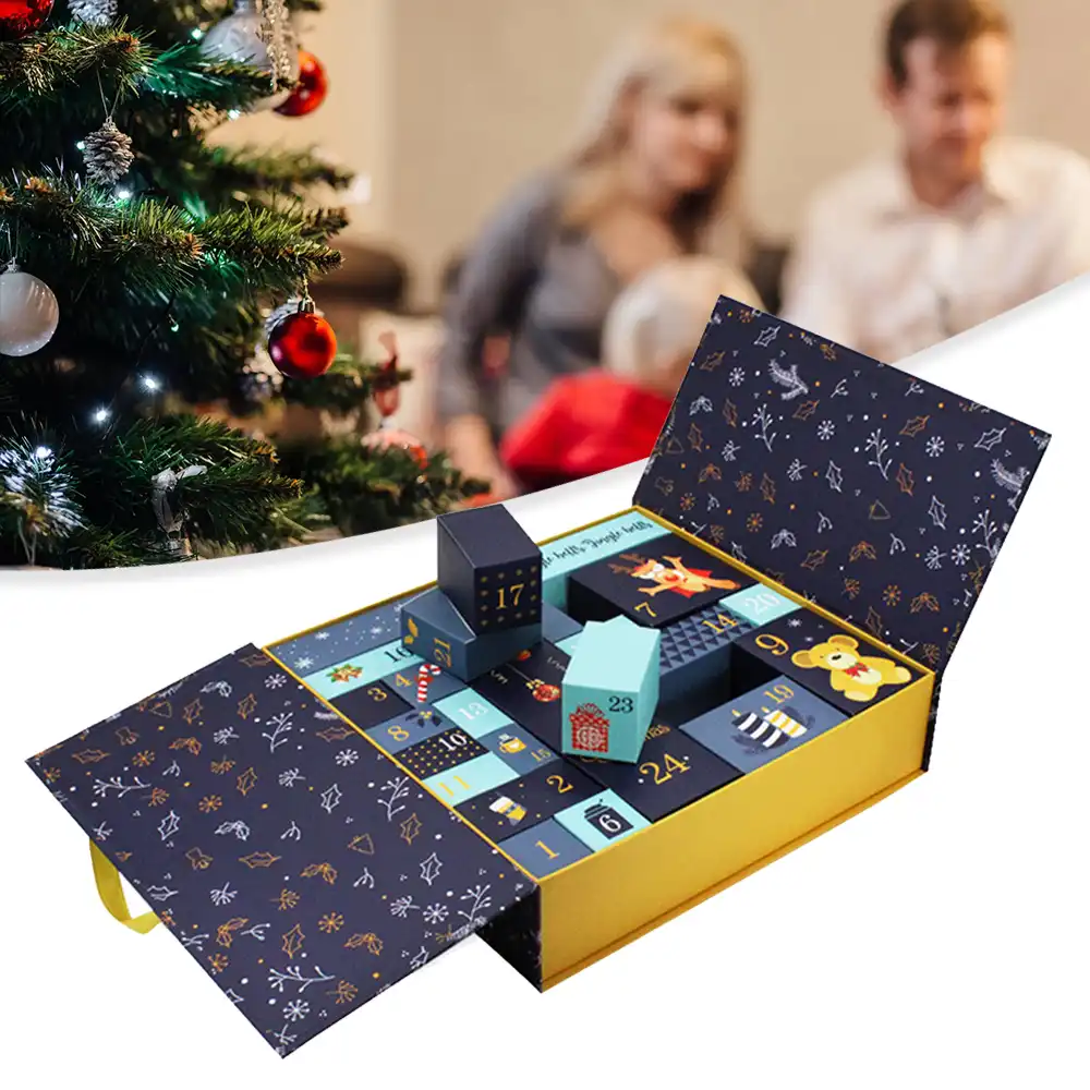 21 Diy紙アドベントカレンダーギフトボックスクリスマスギフトクリスマスカウントダウン24引き出しキャビネットのおもちゃギフト21新年ギフト アドベントカレンダー Aliexpress