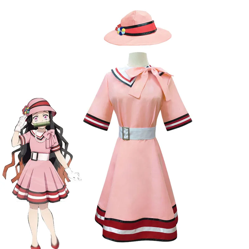2021 Kamado Nezuko Cosplay Dresses Demon Slayer Costumes Girl Daily