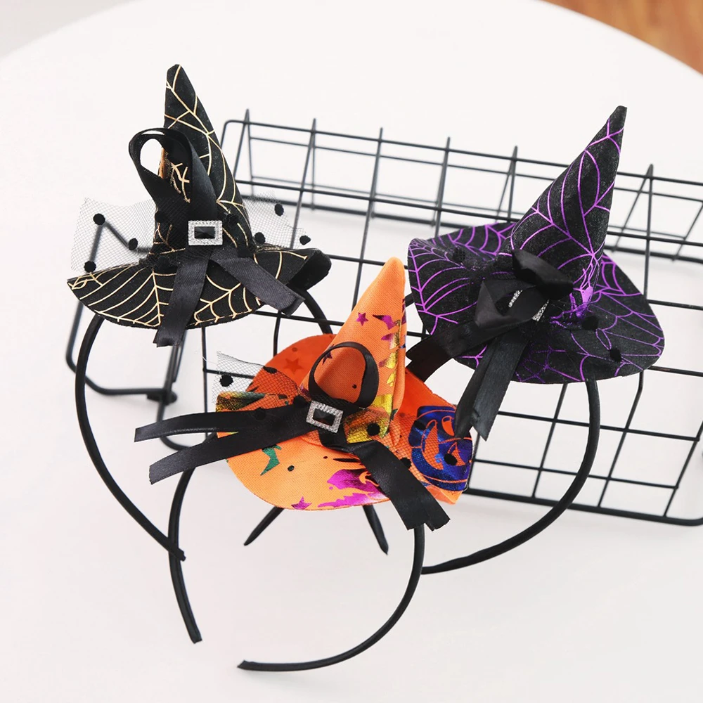 1PCS Christmas Witch Head Buckle Halloween Party Props Point Cap Small Hat Headdress Headband Performance Entertainment | Детская одежда
