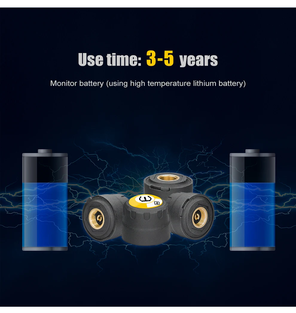 TPMS BT4.0 For Car Monitor Alarm Sensor For Android/IOS TMPS Tire Pressure Gauge Auto Intelligent Tyre Monitoring System