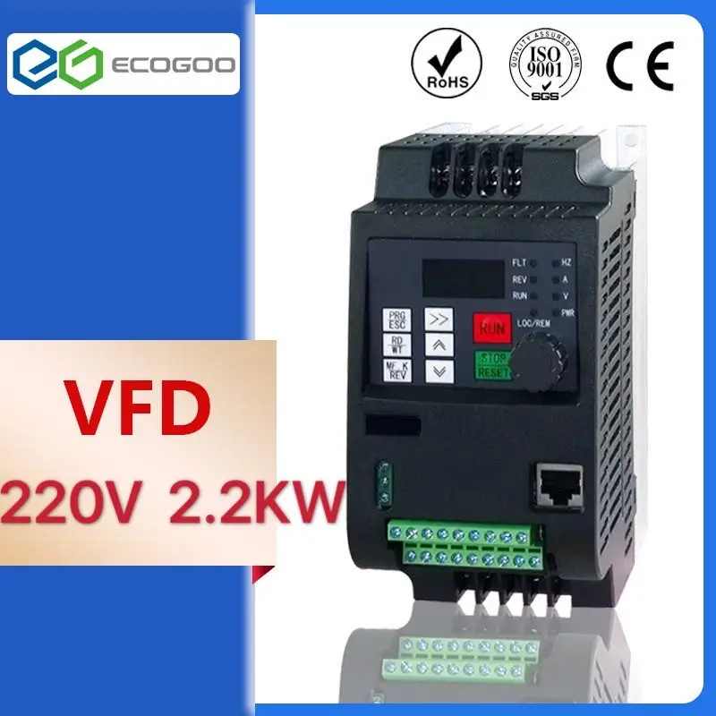 

VFD Inverter 1.5KW/2.2KW/4KW Frequency Converter ZW-AT1 3P 220V/110V Output CNC Spindle motor speed Control VFD Converter