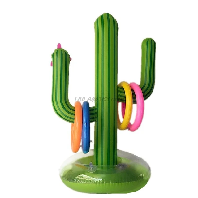 5 PCS Inflatable Cactus Ring Toss Game Inflatable Toss Game Pool Toys Luau Party Supplies Indoor Outdoor Game for Kids Adults Su 1