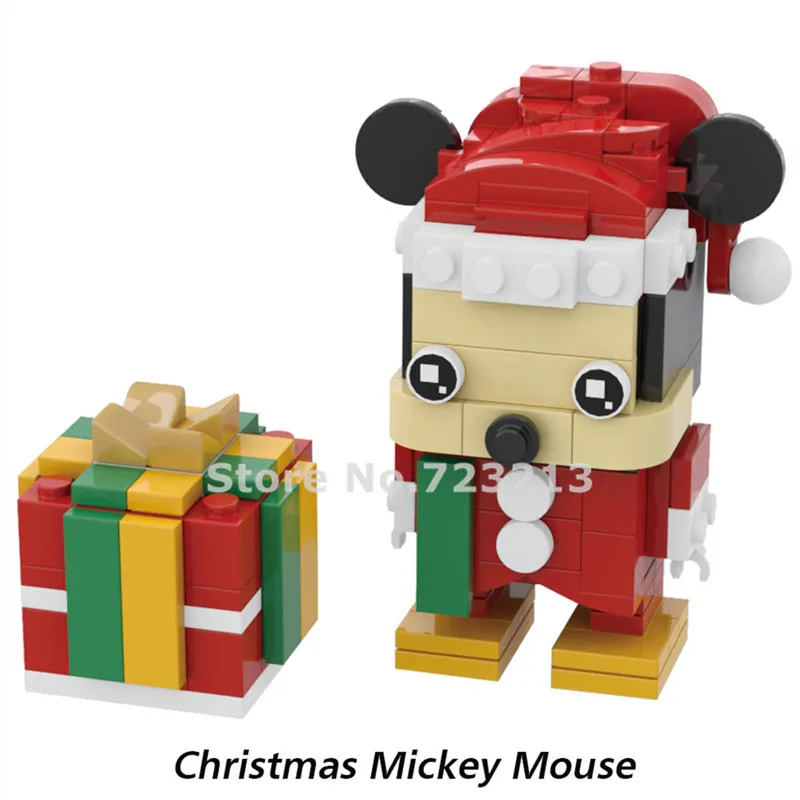 Рождество Санта Клаус Лось мышь снеговик дерево Микки Модель Строительные блоки Набор модель подарок игрушки для детей - Цвет: C Mi ckey