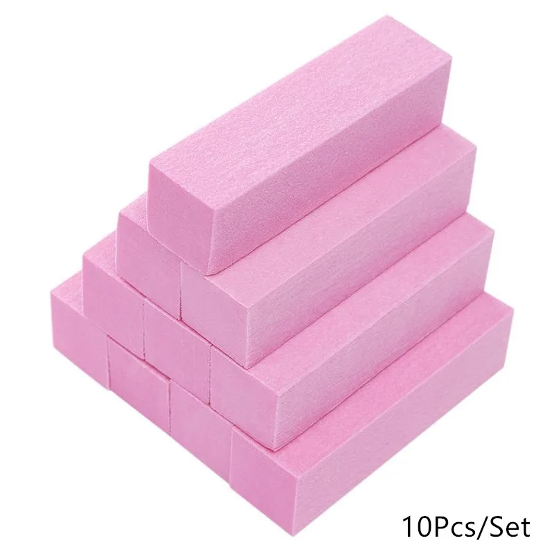 pink 10pcs Розовый полировщик для ногтей Губка пилка для ногтей буферный блок лак для маникюра педикюра шлифовальные буферные полоски Маникюрный Инструмент для дизайна ногтей - Цвет: pink 10pcs