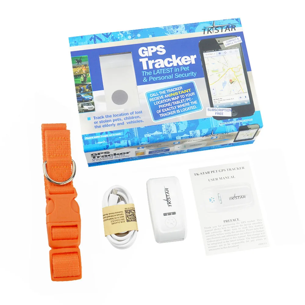 orange with box TK909 gps трекер для детей домашнее животное Глобальный мини gps домашнее животное трекер Водонепроницаемый длинный аккумулятор gps локатор цветной ошейник на выбор - Цвет: orange with box