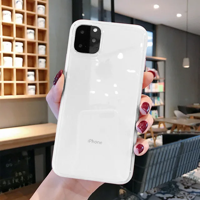 GTWIN Прозрачный Мягкий Простой Чехол Для iPhone 11 Pro Max X XS XR Max Красочные Конфеты Чехлы для Мобильного Телефона Для iPhone 6 6s 7 8 Plus - Цвет: Прозрачный