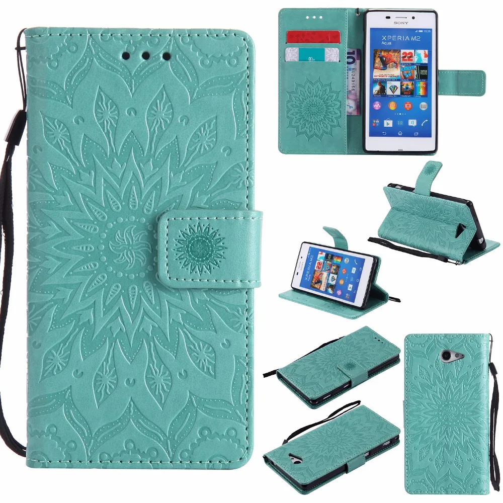 Flip Leather Case sFor Fundas Sony M2 For coque Xperia S50h Dual D2302 D2305 D2303 Wallet Cover Stand Phone Cases |