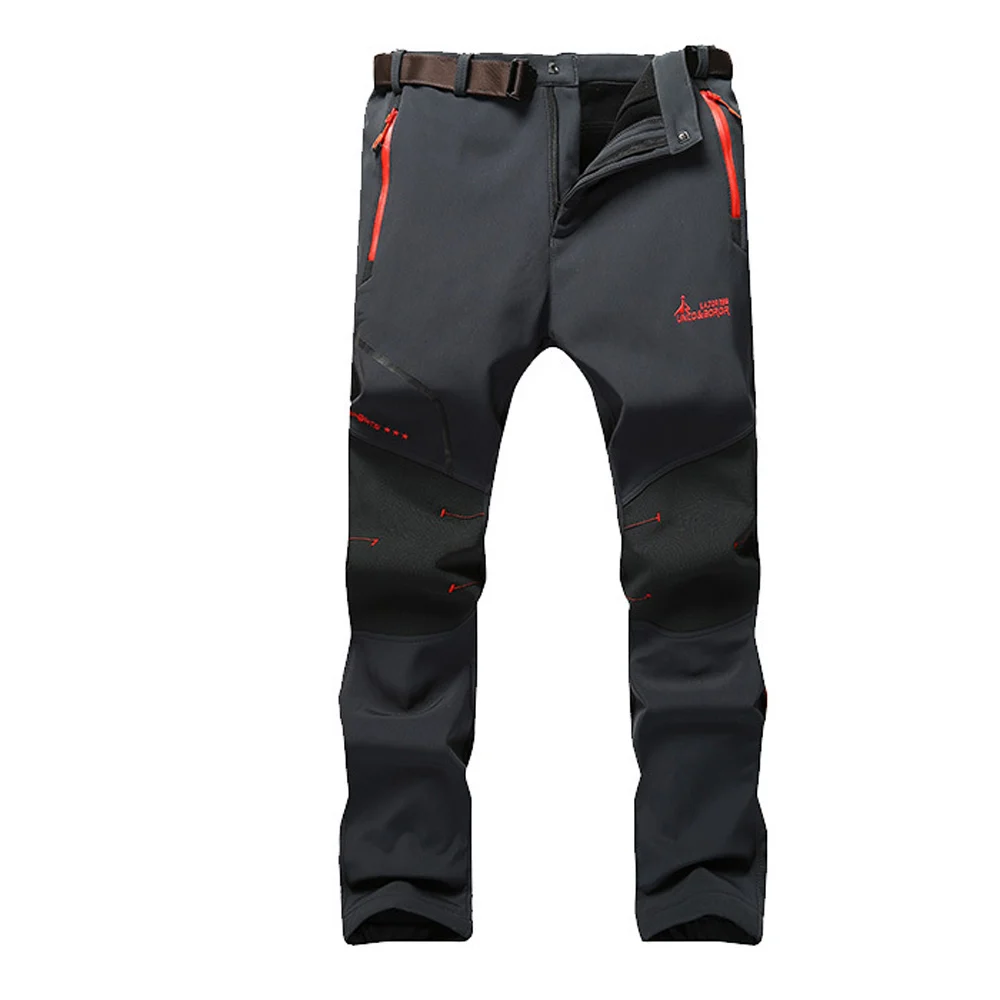 Dark Gray(Men) WWKK мужские и женские уличные Походные штаны ветрозащитные спортивные плюс бархатные утепленные водонепроницаемые тянущиеся походные теплые рыболовные тактические - Цвет: Dark Gray(Men)