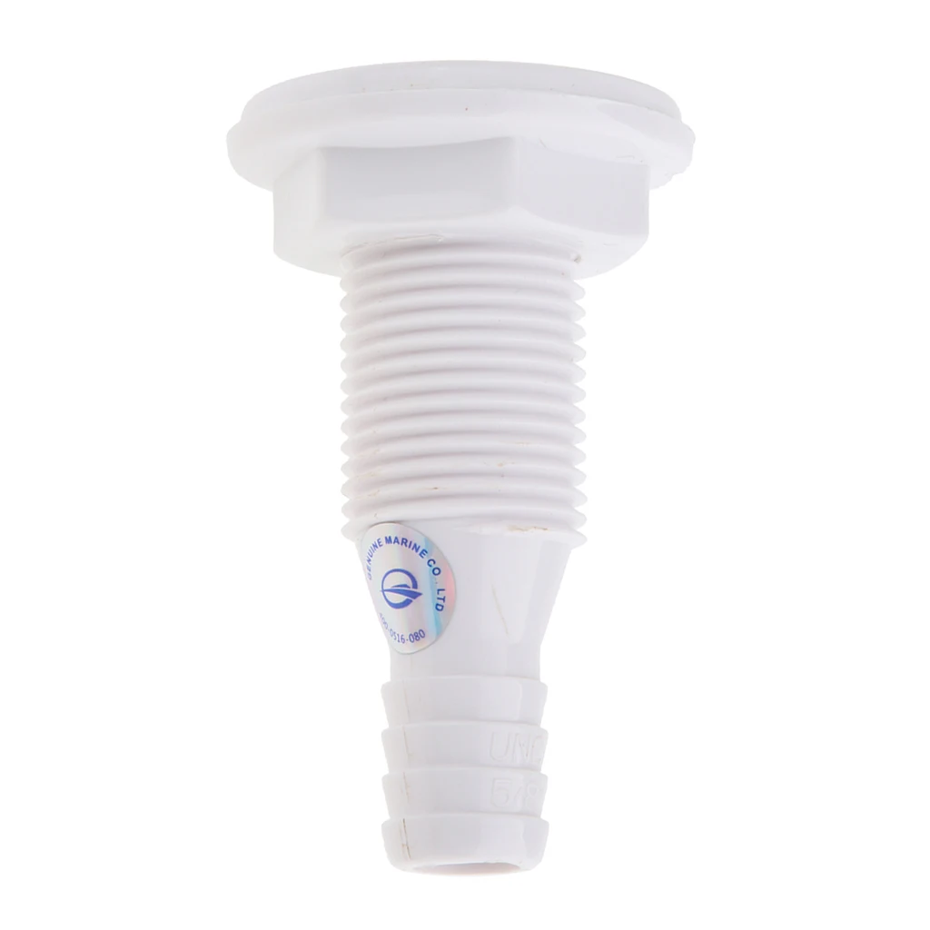 Marine/Boat Straight Connector Thru Hull Plumbing Fitting for 5/8 Inch Hose