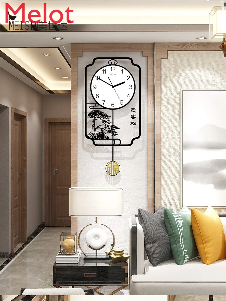 

New Chinese Style Clock Wall Clock Living Room Home Chinese Fashion Clock Creative Modern Personality Chinese Style Wall Hanging