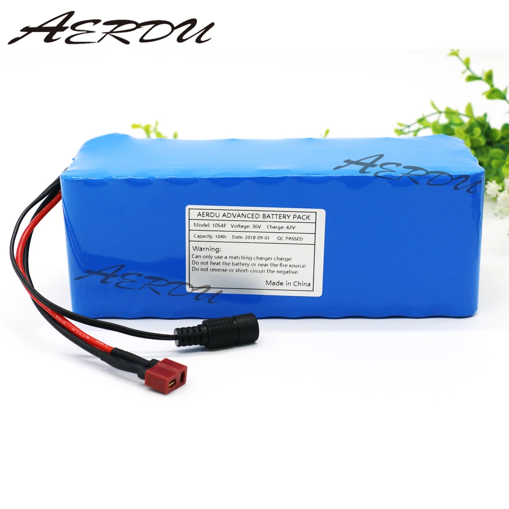

AERDU 36V 10S4P 10Ah 600W High power&capacity 42V18650 lithium battery pack ebike electric car bicycle motor scooter 20A BMS