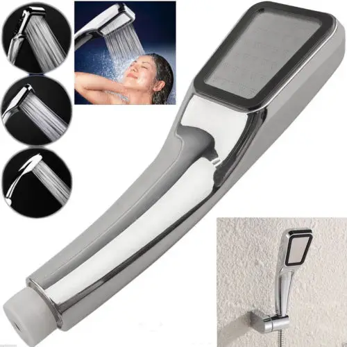 

2018 High Pressure Shower Head Chrome Powerful Boosting Spray Bathroom Water Saving
