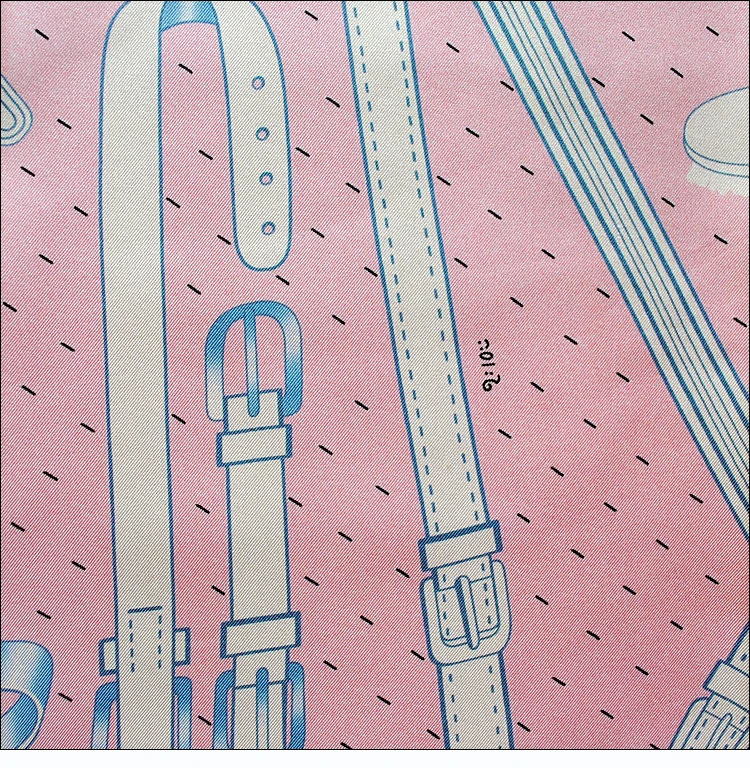 HuaJun 2 магазин | Розовый арбузный цвет "Harnais de Timon" 90 Шелковый квадратный шарф саржевый струйный шарф ручной работы завивка