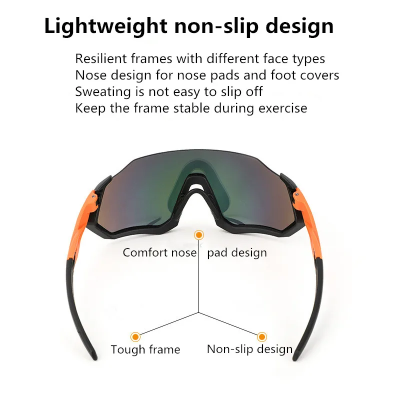 Gafas deportivas para ciclismo al aire libre medio Marco Integrado a prueba de explosiones gafas de sol a prueba de viento gafas