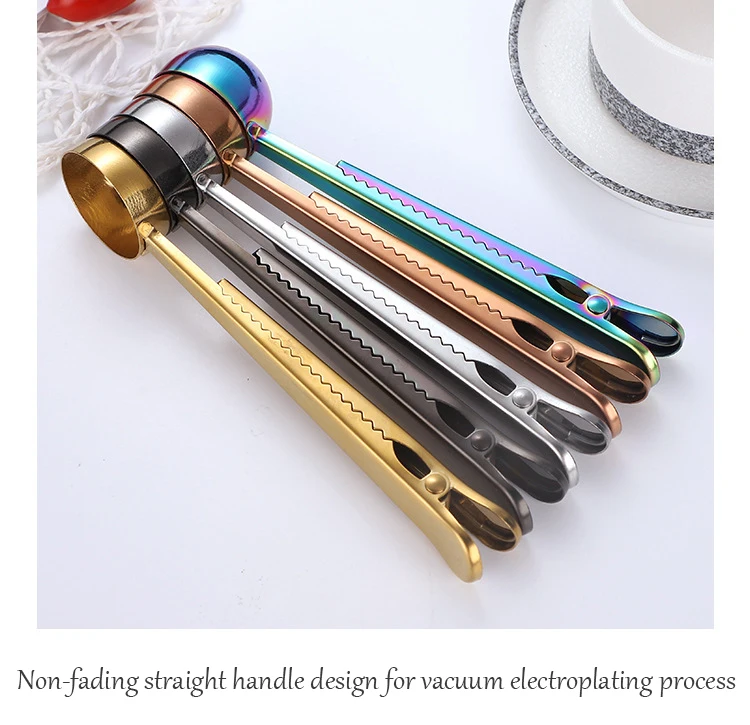 Cuillère,Cuillère doseuse deux en un à Long manche,en acier inoxydable