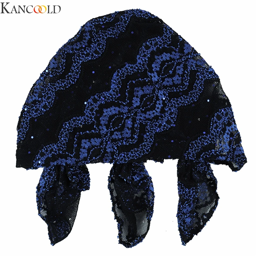 KANCOOLD, Женский однотонный индийский Кружевной Галстук, Эластичный Тюрбан, вязаная шапка, шарф для волос, Новое поступление, повседневная верхняя одежда, теплая шапка