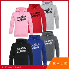 BOUSSAC REAL HASTA LA MUERTE Print Men Hooded Sport Coat Fitness Sweatshirt Training Sweater Gym Running Sports Hoodie