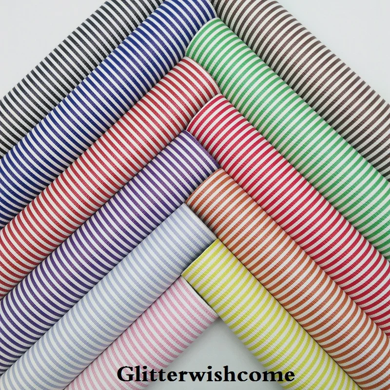 Ткань Glitterwishcome 21x29 см Размер A4 винил для бантов кожаная ткань с принтом в полоску