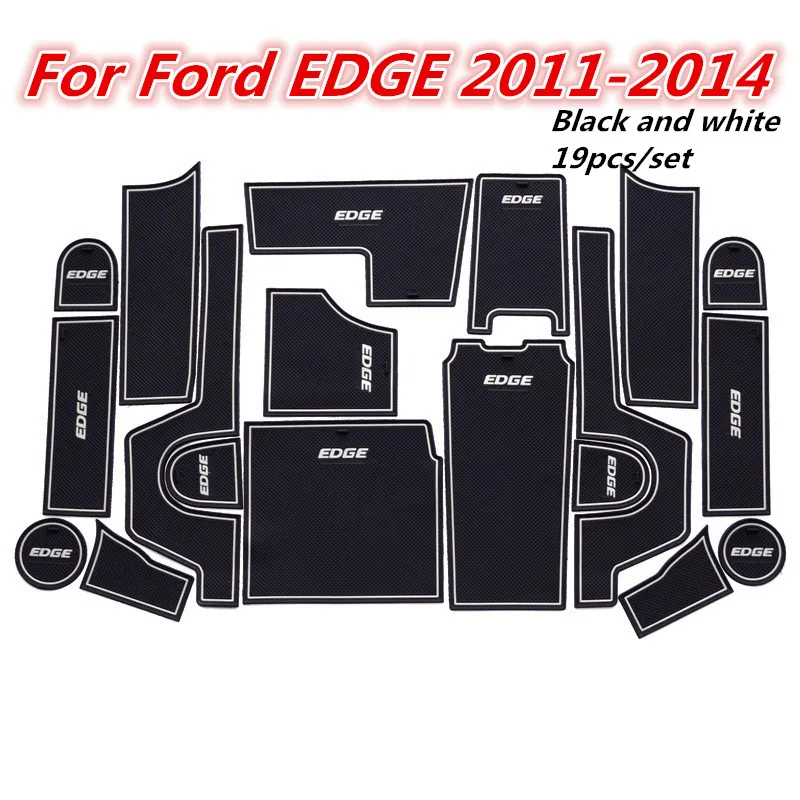 

For Ford EDGE 2011-2014 3D Rubber Mat Lnterior Anti Slip Mat Door Slot Pad Cup Cushion Groove Mat Car Stickers Accessories