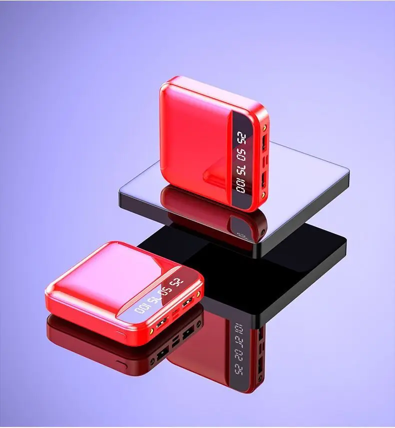 Горячая mi ni power Bank 30000mAh power bank зарядное устройство с двумя usb-портами Внешняя батарея Poverbank портативная для iPhone 7 8 X Xiao mi 8 mi - Цвет: Красный