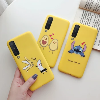 Перейти на Алиэкспресс и купить Милый силиконовый чехол для Samsung Galaxy A7 2018 A750, чехол 6,0 дюйма, чехол для телефона Samsung A 7 2018 750 750 F, Fundas, чехол