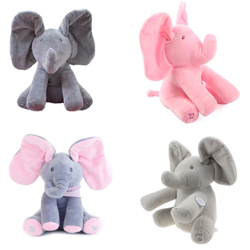 

Peek-A-Boo Elephant Can Sing Ear Move Plush Doll Electric Doll Music Shy Baby Elephant