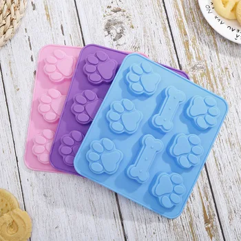 

2pcs Dog Footprint Bone Silicone Chocolate Molds Fondant Cake Decorating Biscuit Jelly Ice Cubes Moulds Pudding Candy Bakeware