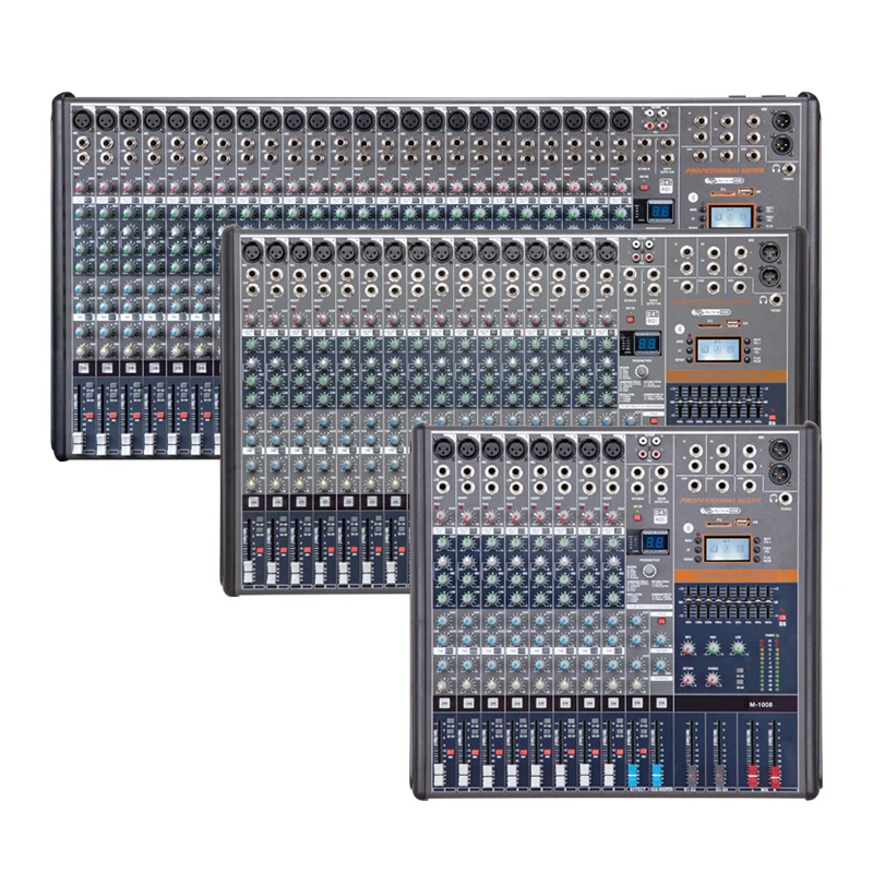 Audio Mixer Professional Audio Mixer Bluetooth 8 Channels 16/ 24Channels DJ Mixer Console For Conference Meeting Stage Line Array Speaker