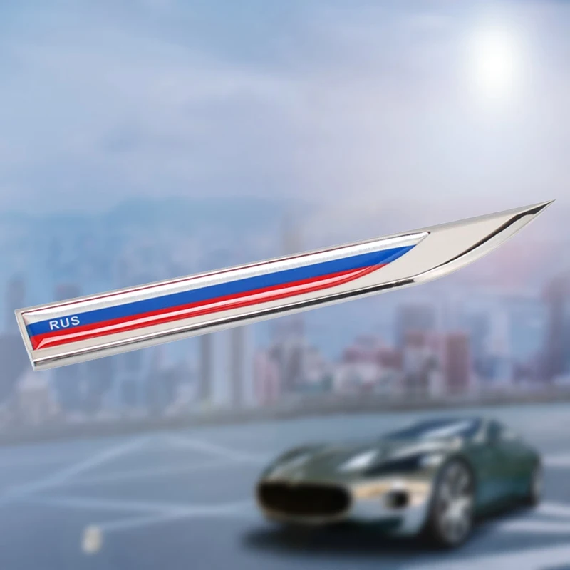 1 пара, флаг России, автомобильный багажник, боковое крыло, металлическая эмблема, значок, наклейка, наклейка для автомобиля, мотоцикла, наклейка