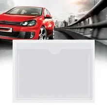 4 pces capa de cartão de plástico durável auto-adesivo claro titular do cartão de organização capa de cartão de etiqueta bolso 100x80mm etiqueta do carro